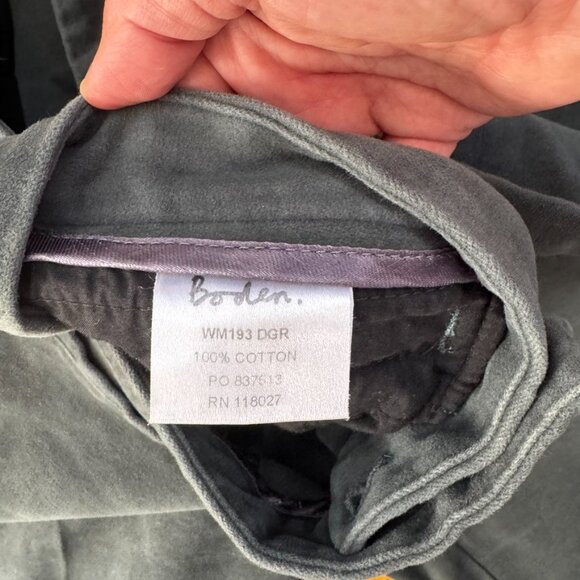 Boden Pants Womens Blue Green Velvet Chino 100% Cotton Straight Leg - 14L - Picture 7 of 7
